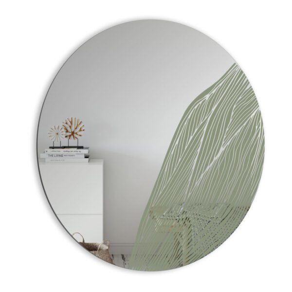 Spegl við mynstri Ø80cm