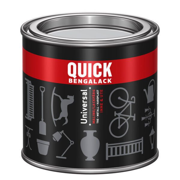 Quick Bengalack Universal Svart Silkematt 0,25L