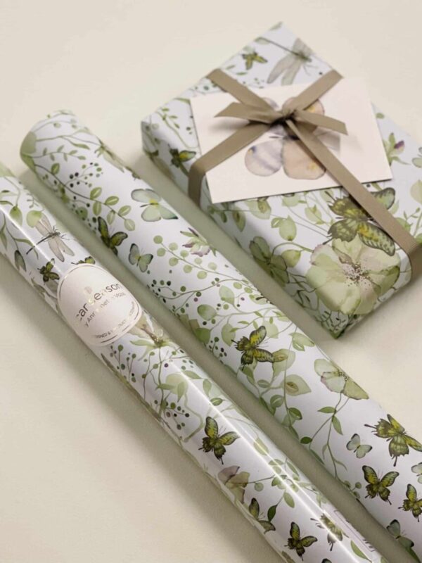 Gávupappír - Green Butterflies 5mtr.