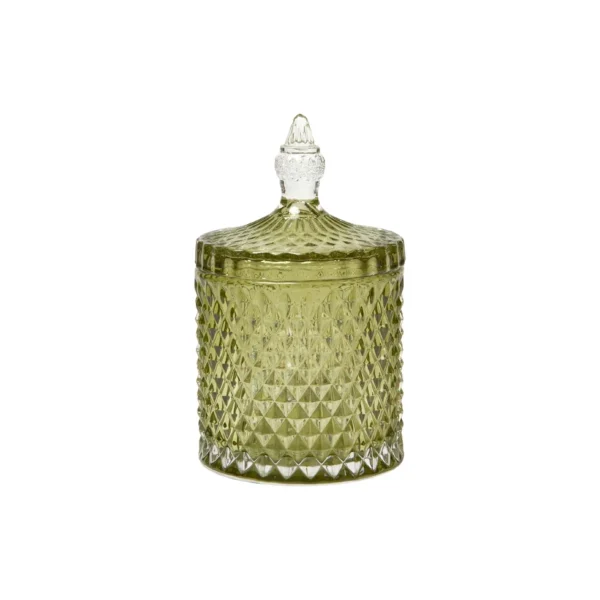 Krukka v/lok 11x17cm, Grøn