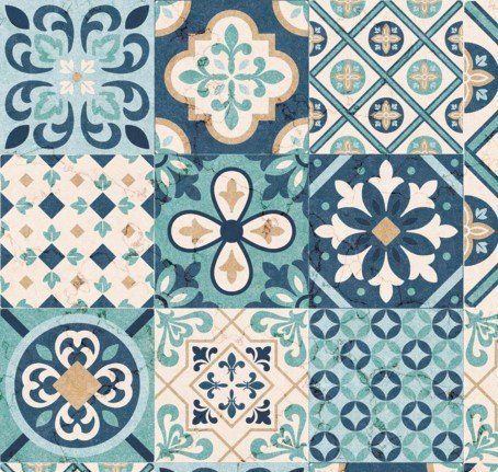 Sjálvklistrandi Folio, Tiles Blátt 45x200cm