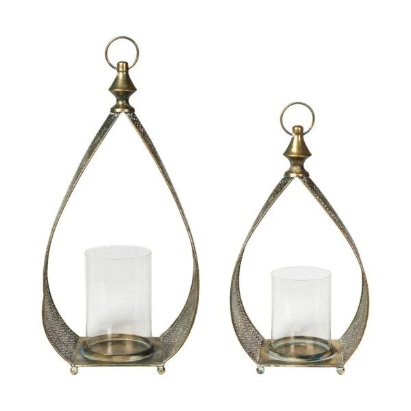 Lanterna (tann størri) 23x14x45cm - Gull