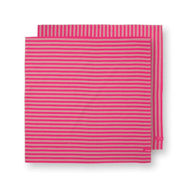 Viskustykki, Sett við 2, 65x65cm - Stripes Pink
