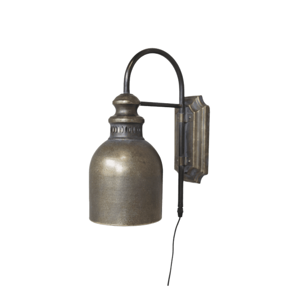 Veggjalampa, H38/L26/B16cm - Messing