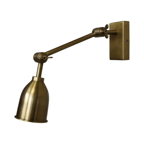 Veggjalampa, H18/L8/B30cm - Messing