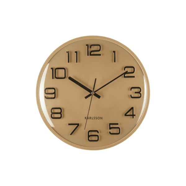 3D Numbers veggjaklokka, 30,5cm - Gull